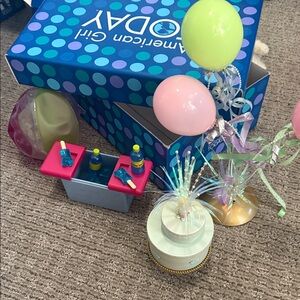 American Girl Celebration Set with Pink and Green Accents